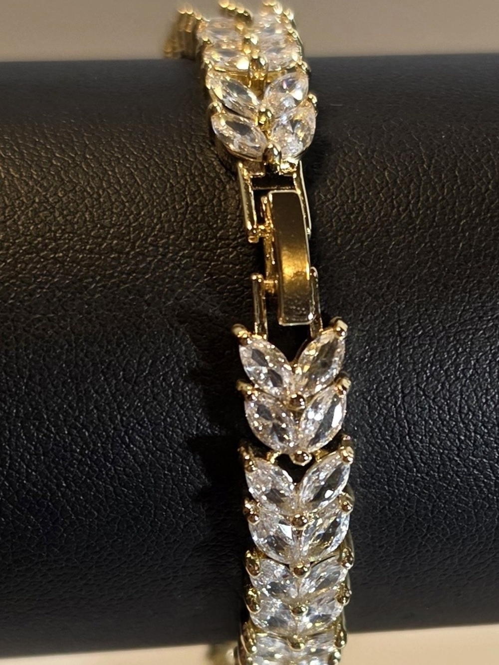 14kGold Plated Crystal Marquise Link Bracelet - Women's Jewelry